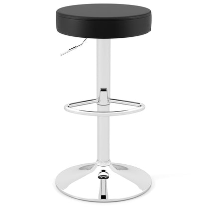 Goflame Adjustable Height PU Leather Bar Chair with Swivel Padded Seat