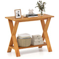 Goflame Solid Teak Wood Console Table