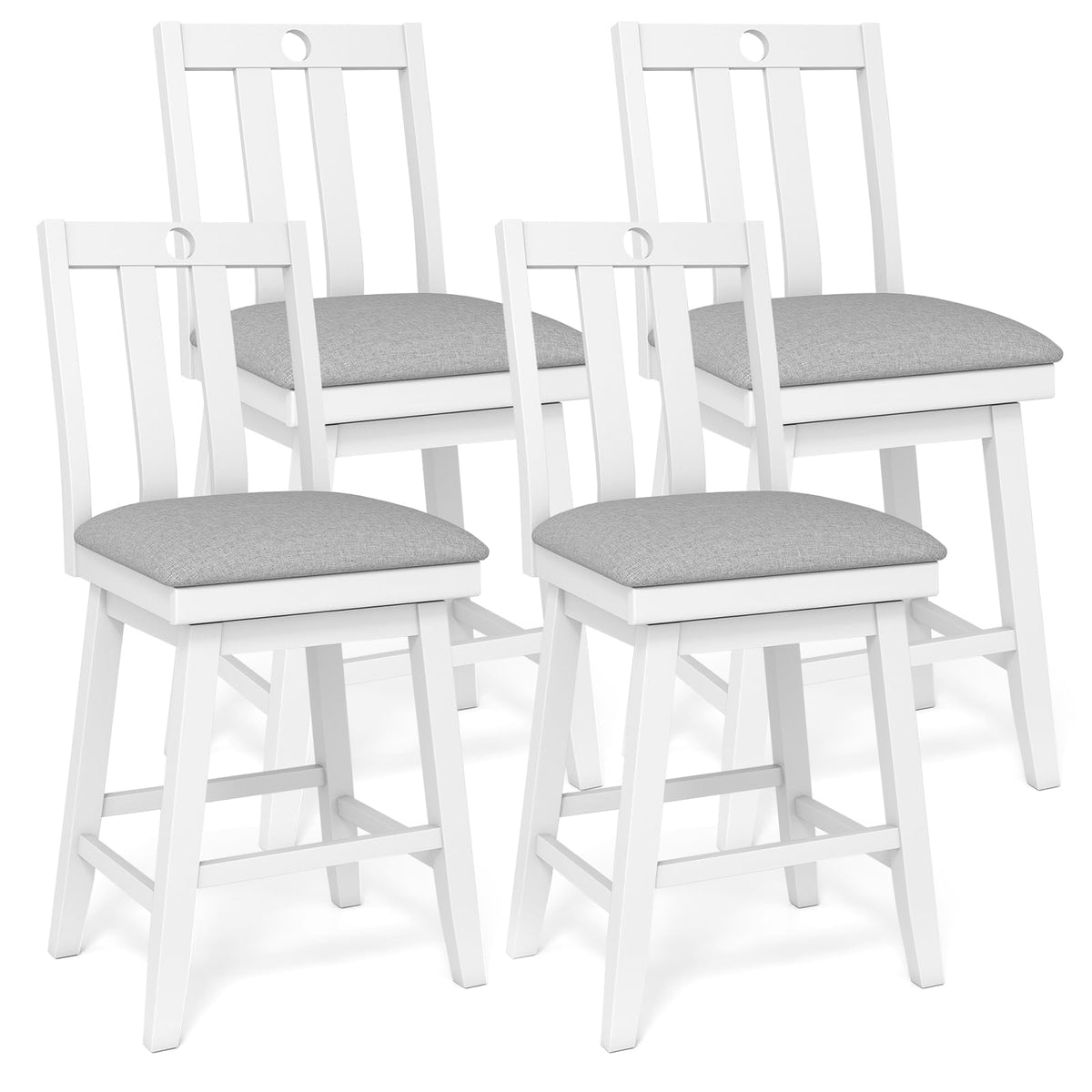 Goflame 25" Bar Stools Set of 2/4 Swivel Counter Height Bar Chairs