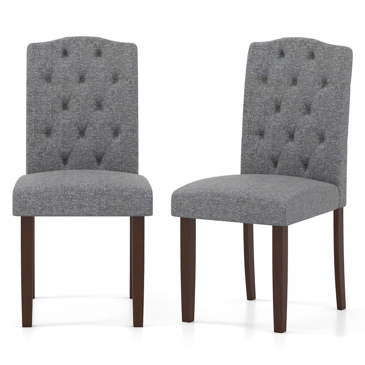 Goflame Upholstered Dining Chairs Set of 2/4 Button Tufted Fabric Upholstered Parson Chairs