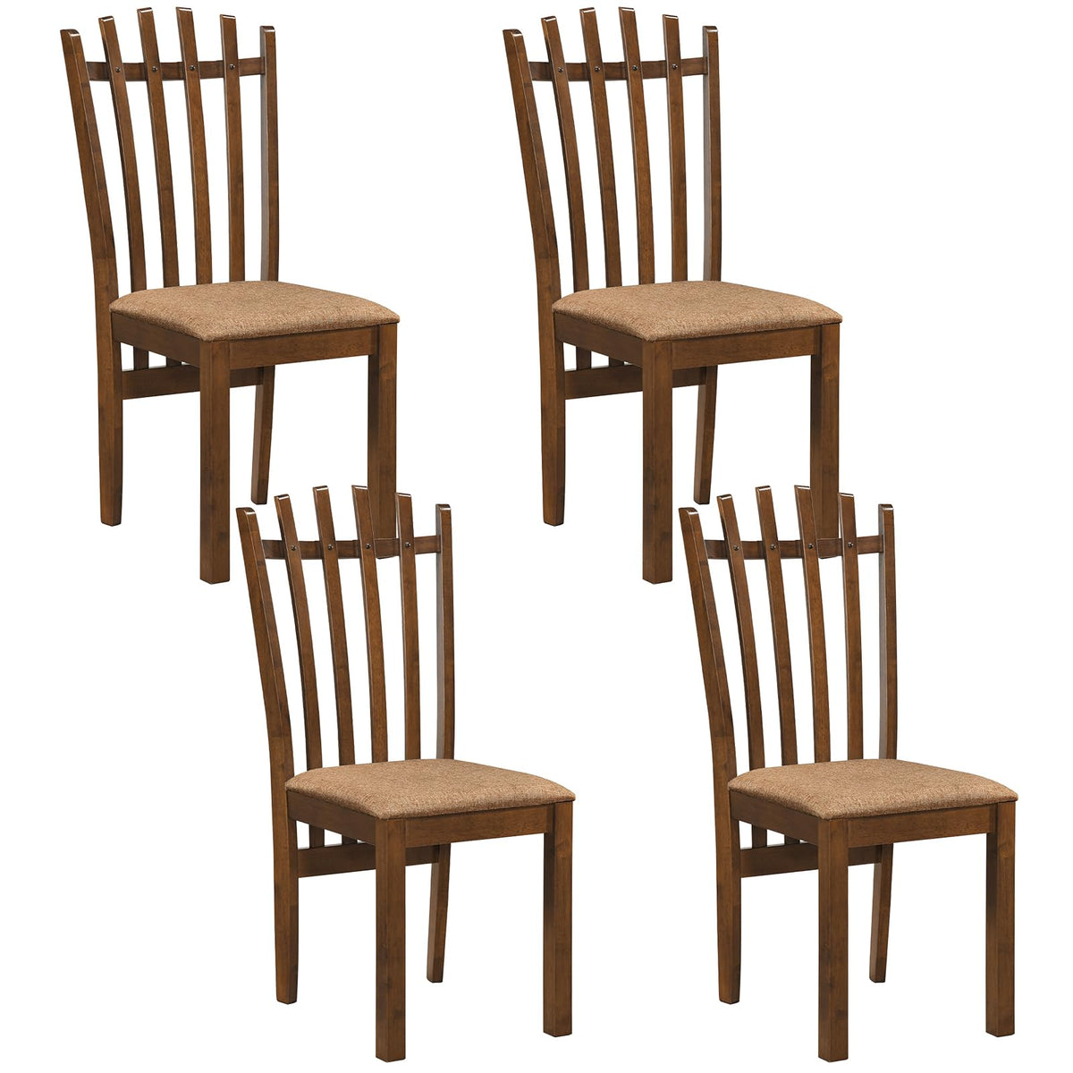 Goflame Wood Dining Chairs Set w/ Rubber Wood Frame