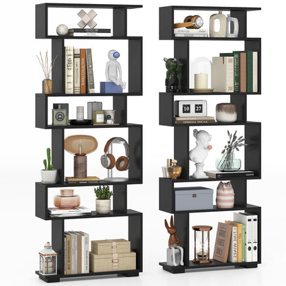 Goflame S Shaped Bookcase with 2 Anti Tipping Kits