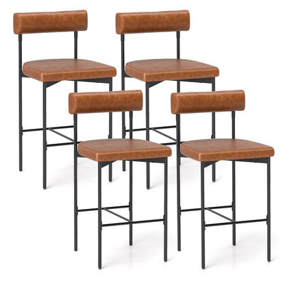 Goflame Counter Height Bar Stools, 26 Inch Upholstered Bar Chairs with Back