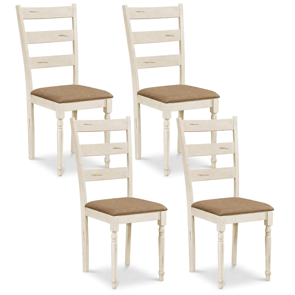 Goflame Wood Dining Chairs Set w/Soft Padded Seat & Ergonomic Backrest
