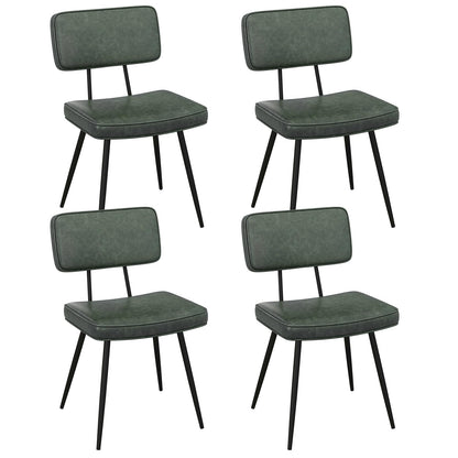 Goflame PU Leather Dining Chairs Set of 2/4, Upholstered Kitchen Chairs w/Padded Backrest & Seat, Metal Legs