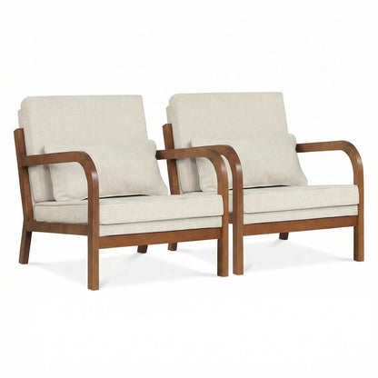 Goflame Mid-Century Modern Accent Chair with Lumbar Pillow