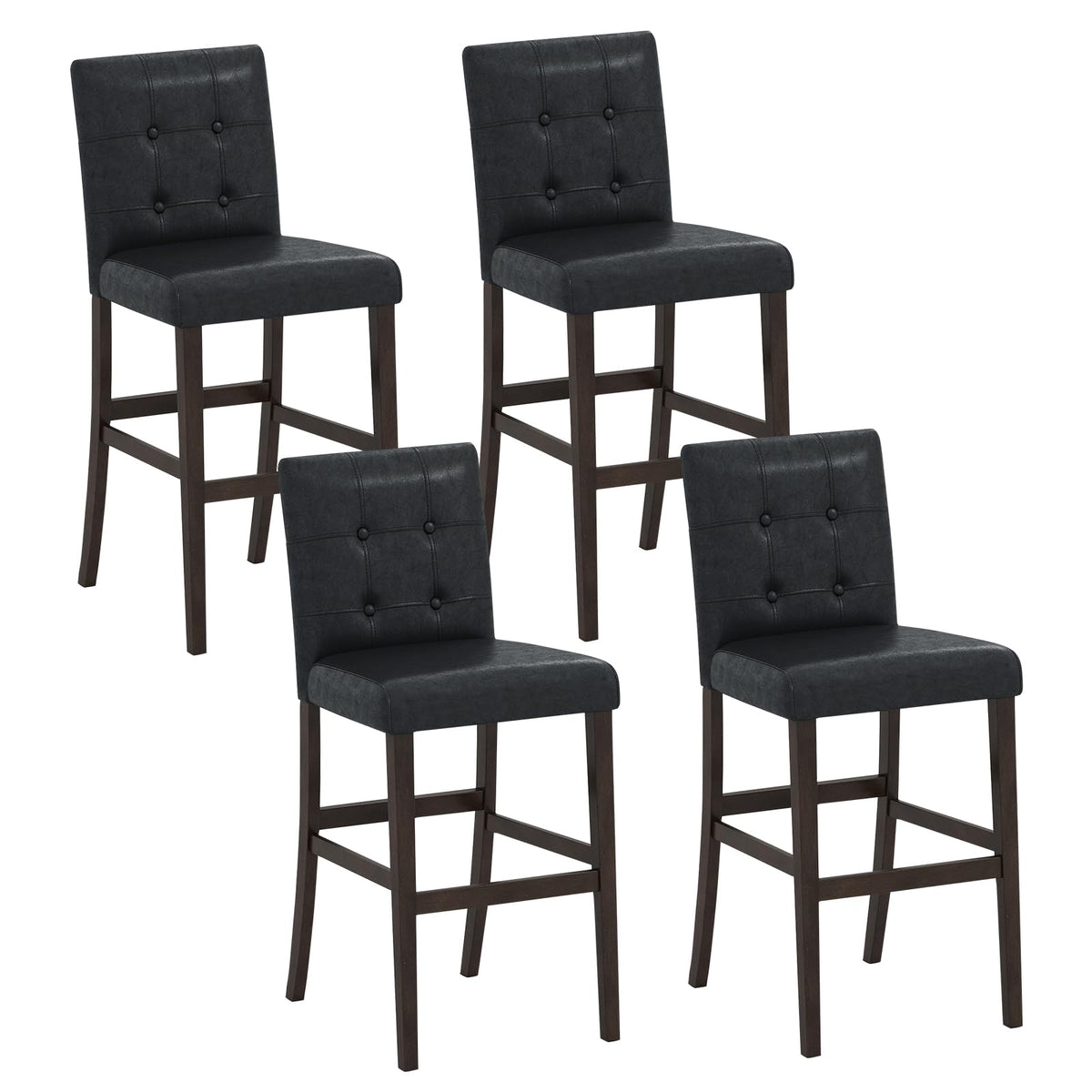 Goflame Bar Stools Set of 2/4 with Button Tufted Back
