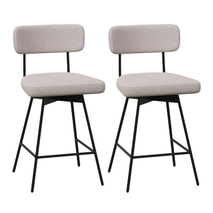 Goflame Swivel Bar Stools, Upholstered Bar Height Bar Chairs w/Padded Seat & Backrest