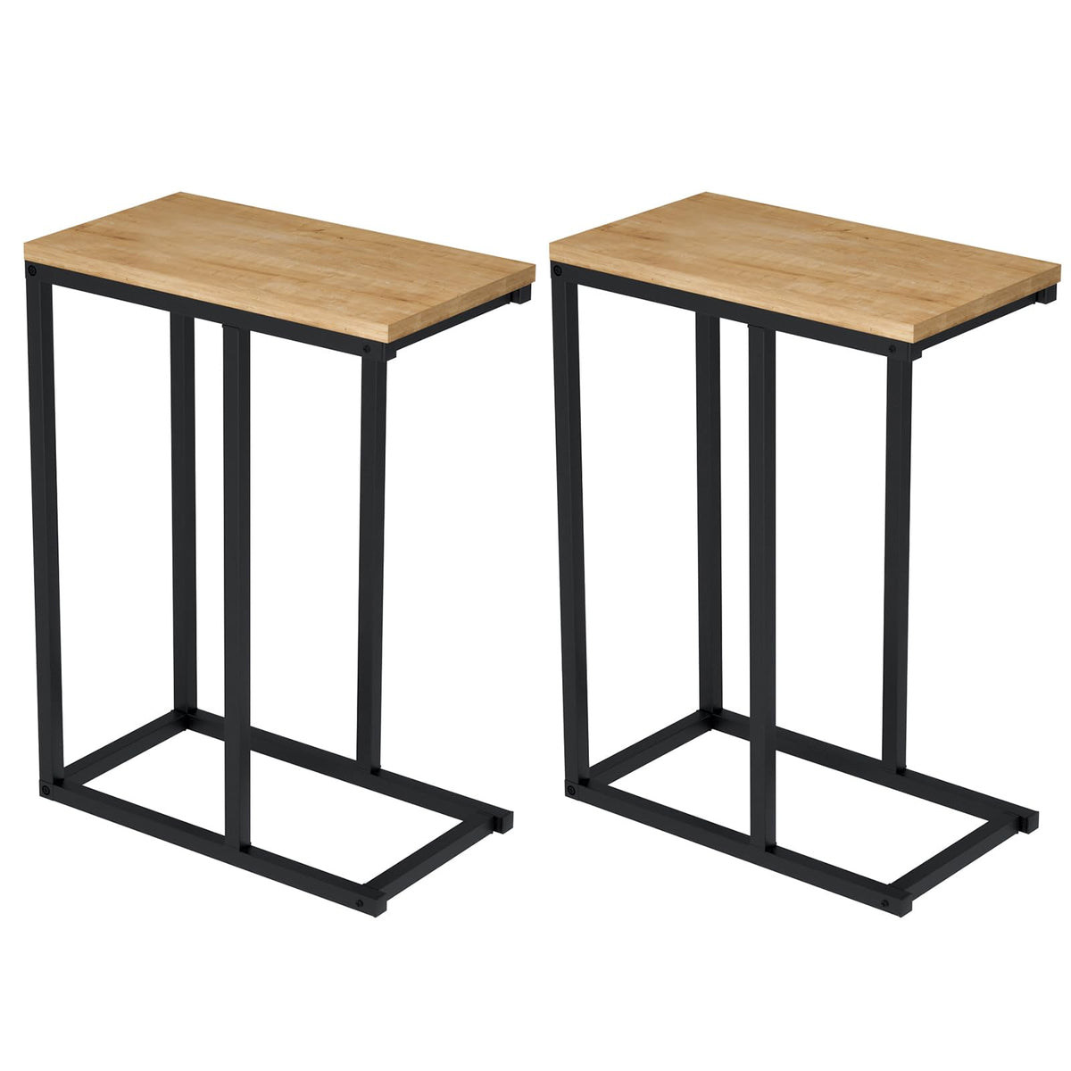 Goflame Small Sofa Couch Side Table That Slide Under with Metal Frame & Spacious Tabletop