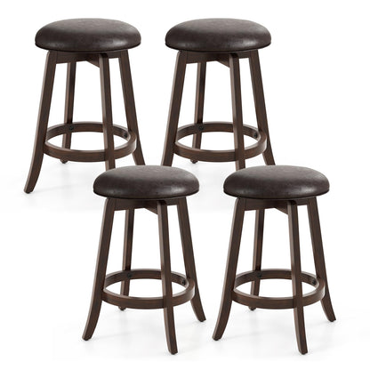 Goflame Bar Stools Set， 29"/ 24" Bar Height Bar Stools w/ 360° Swivel Round Seat & Footrest