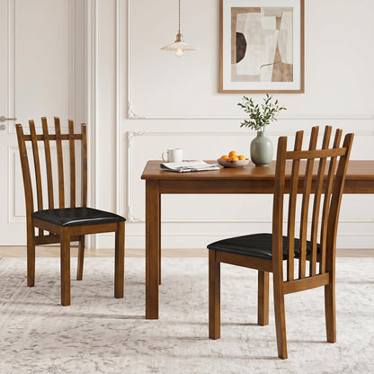 Goflame Wood Dining Chairs Set w/ Rubber Wood Frame