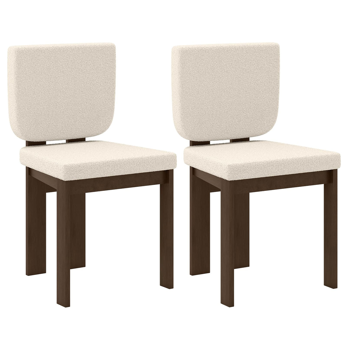 Goflame Soft Sherpa Upholstered Kitchen Dining Room Chairs（2/4）