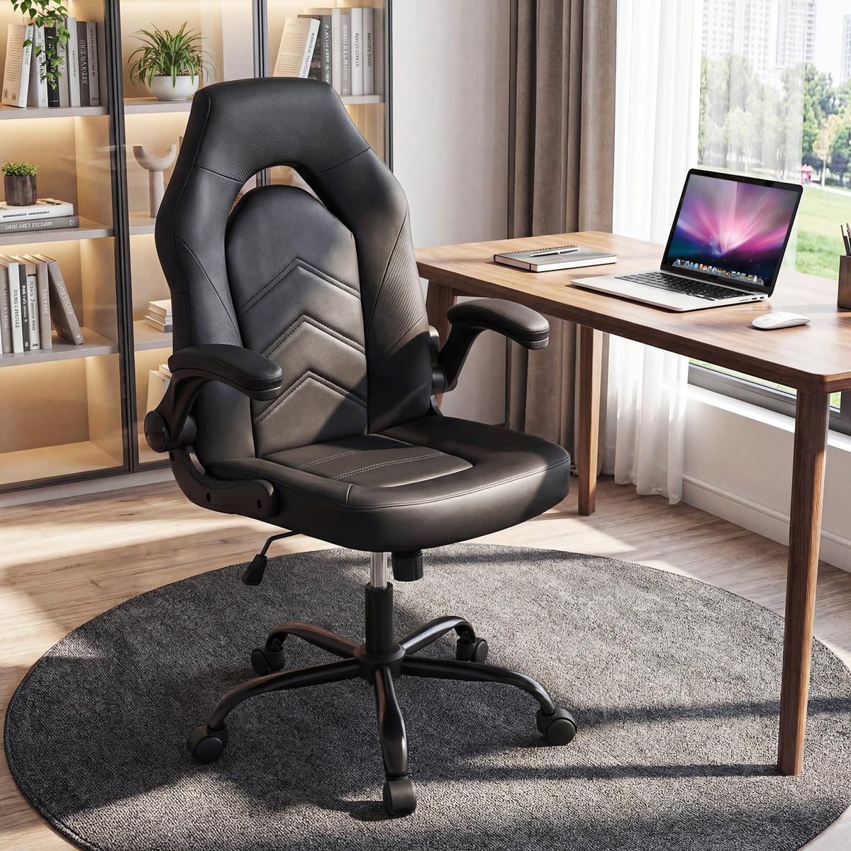 Goflame Ergonomic Computer Desk Chair with Flip-up Arms