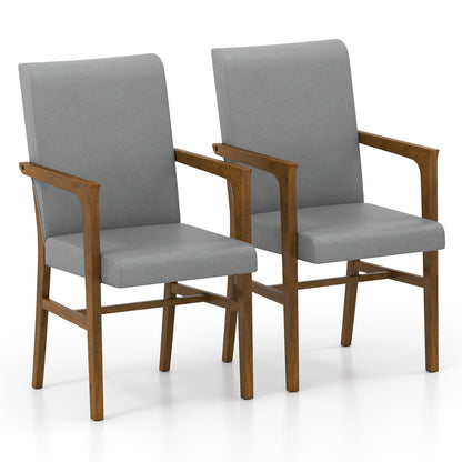 Goflame Mid Century Modern Dining Chairs Set of 2/4 with High Back, Solid Wooden Frame & Soft Cushion