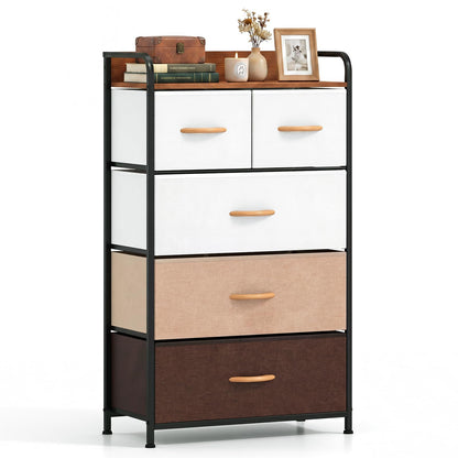 Goflame 5-Drawer Fabric Dresser with Removable Fabric Bins