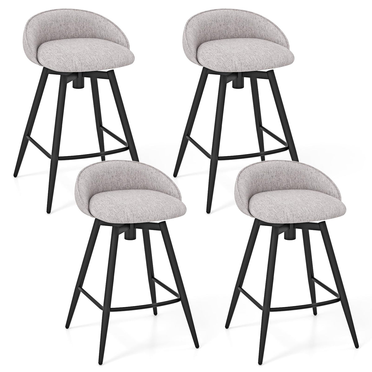 Goflame Swivel Bar Stools Set of 2/4 25" Counter Height Bar Chairs