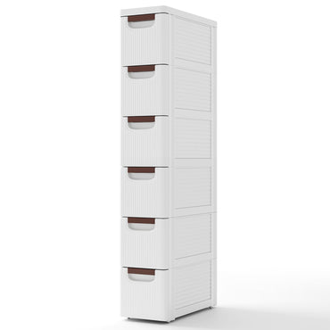 Goflame Storage Cart, Narrow Plastic Dresser, Rolling Organizer Cart for Office Classroom Bedroom