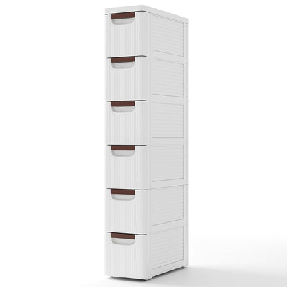Goflame Storage Cart, Narrow Plastic Dresser, Rolling Organizer Cart for Office Classroom Bedroom
