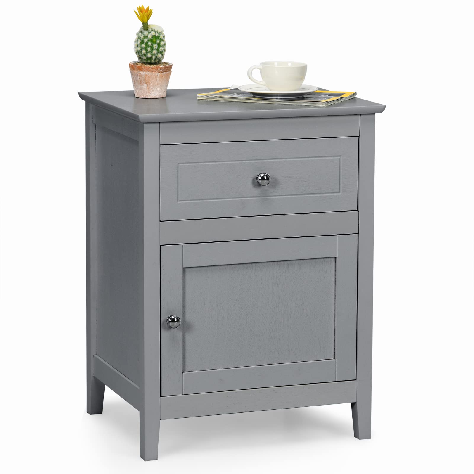 Wooden End Table W/Shelf - Goflame
