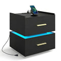 Goflame LED Night Stand with Charging Station & 2 Storage Drawers (1/2)