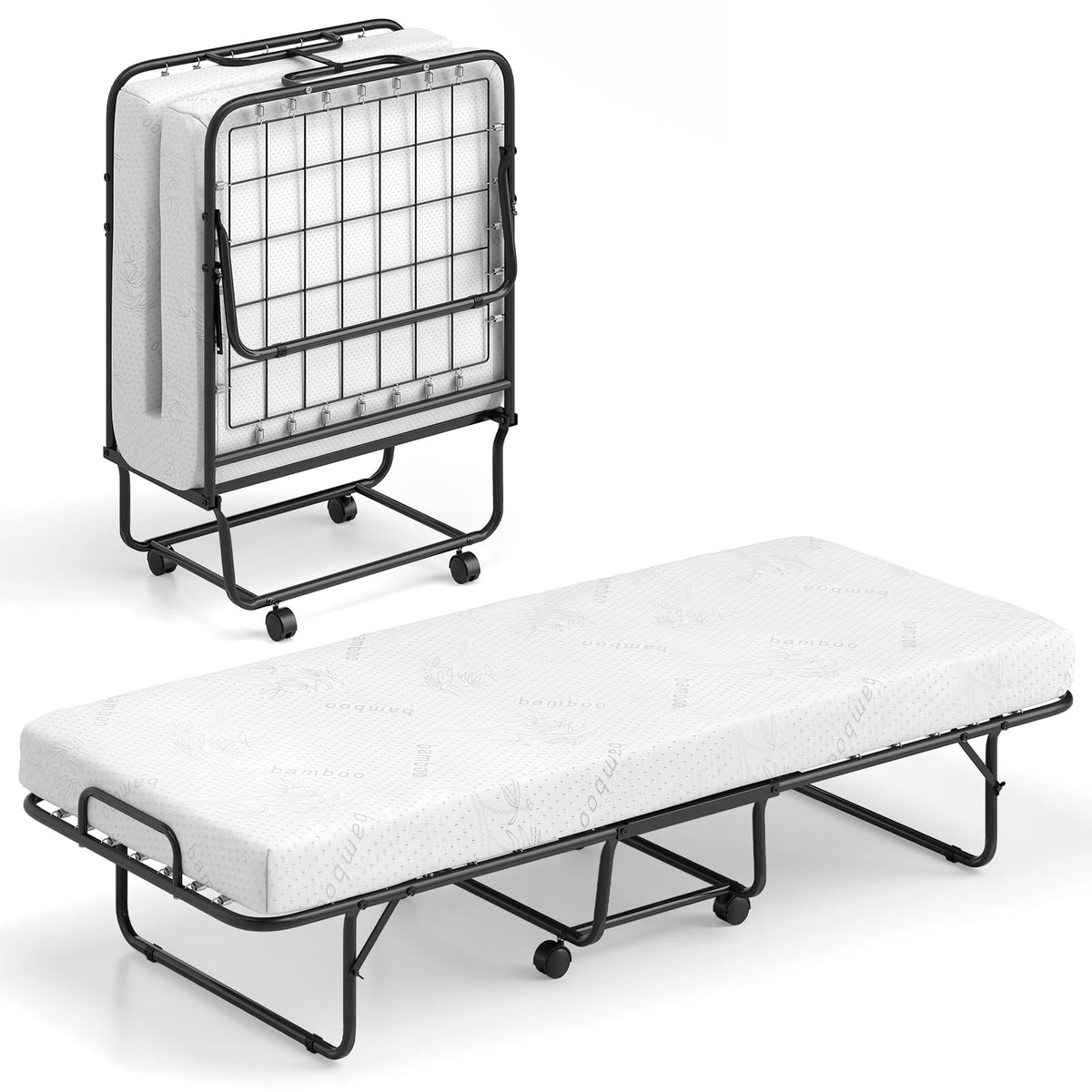 Goflame Folding Bed with Mattress for Adults