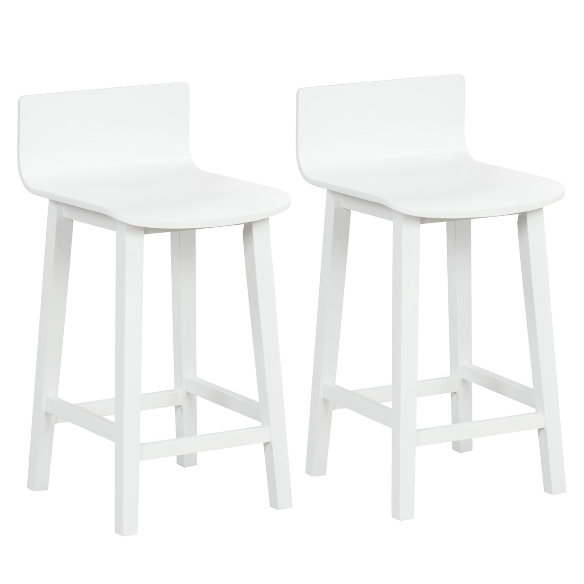 Goflame 2 or 4 Bar Stools Set with Low Back & Footrest