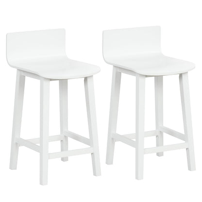 Goflame 2 or 4 Bar Stools Set with Low Back & Footrest