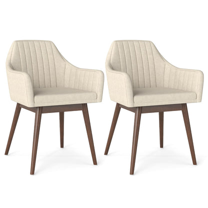 Goflame Upholstered Dining Chairs Set of 2/4 Mid Century Kitchen Chairs with Wrap-Around Backrest