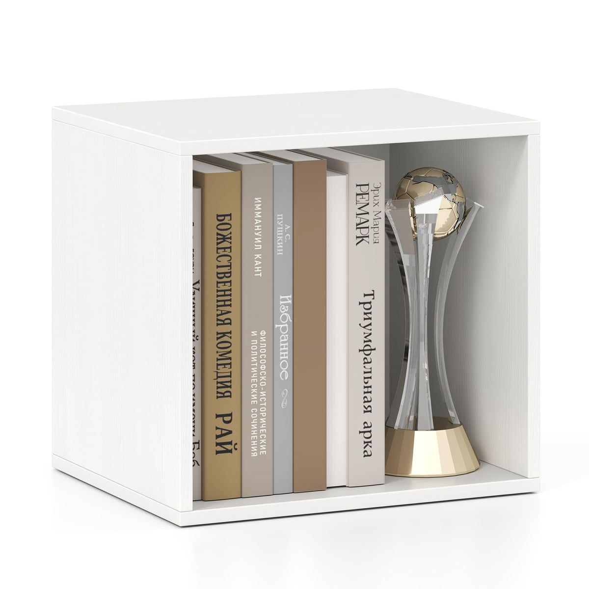 Goflame White Cubby Bookcase