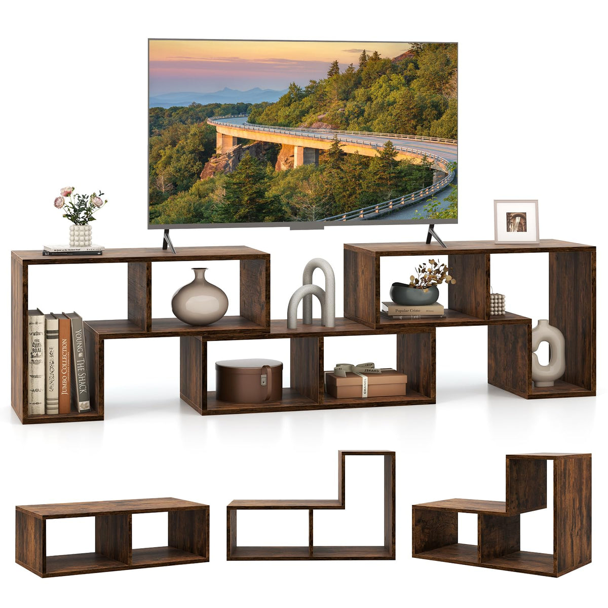 Goflame Free-Combination TV Stand for Bedroom - Entertainment Center for 50 55 60 65 Inch TV