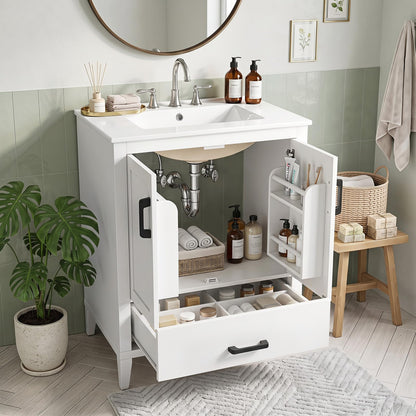 Goflame 24.5" Bathroom Vanity with Ceramic Sink Combo