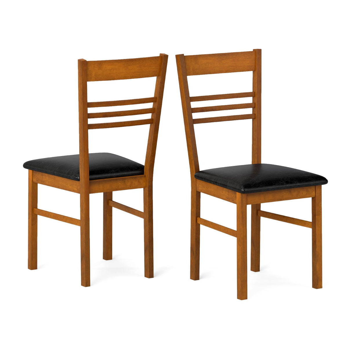 Goflame Wooden Dining Chairs Set of 2/4 Armless Kitchen Chairs w/Slat Backrest