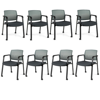 Goflame Waiting Room Chair Set, Rolling Office Desk Chairs with PU Wheels (2 / 4 / 6 / 8 / 10 / 12 Pack Options)