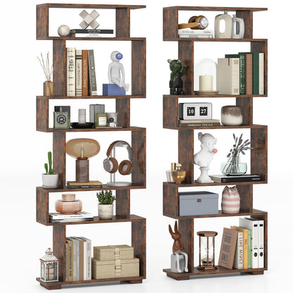 Goflame S Shaped Bookcase with 2 Anti Tipping Kits