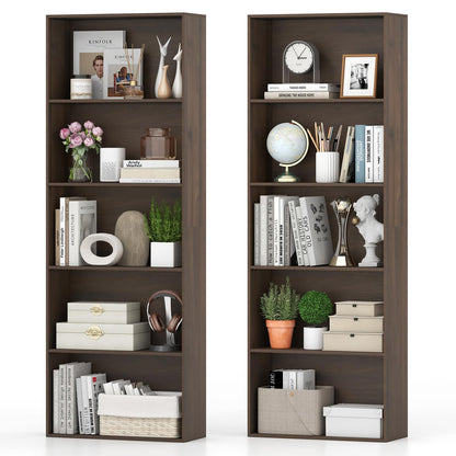 Goflame 5-Tier Bookshelf Freestanding Bookcase with 5 Open Shelf