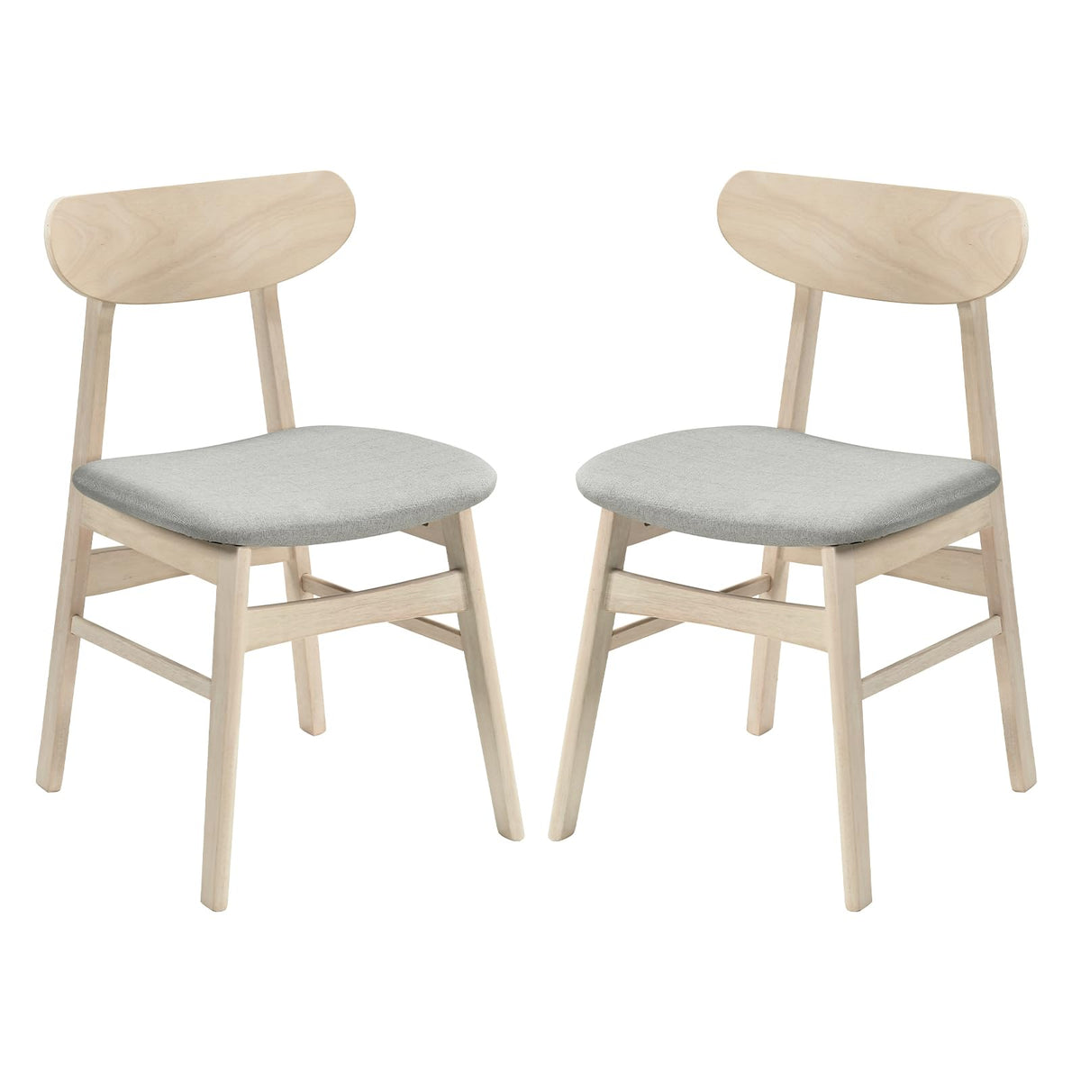 Goflame Wooden Dining Chairs Set of 2/4 Upholstered Kitchen Chairs with Rubber Wood Legs
