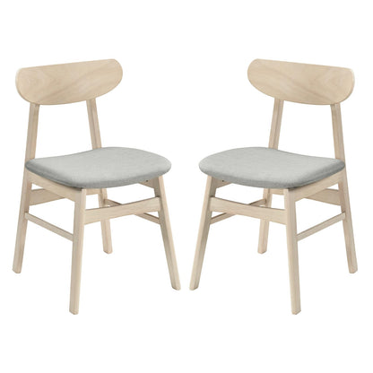 Goflame Wooden Dining Chairs Set of 2/4 Upholstered Kitchen Chairs with Rubber Wood Legs