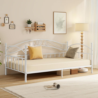 Goflame Modern Sofa Day Bed with Stylish Headboard & 12 Metal Slats Support