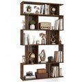 Goflame Geometric Bookshelf 5-Tier Bookcase with Open Shelves and Closed-back Cubes