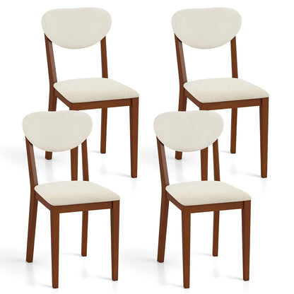 Goflame Sherpa Dining Chairs Set of 4 Modern Kitchen Chair w/Rubber Wood Legs
