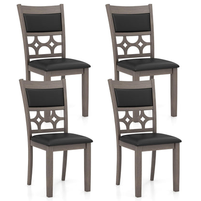 Goflame Wooden Dining Chairs, Farmhouse Armless Kitchen Chairs w/Padded Backrest & Seat