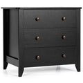 Goflame Modern Simple Dresser 3-Drawers Chest with Solid Curved Legs