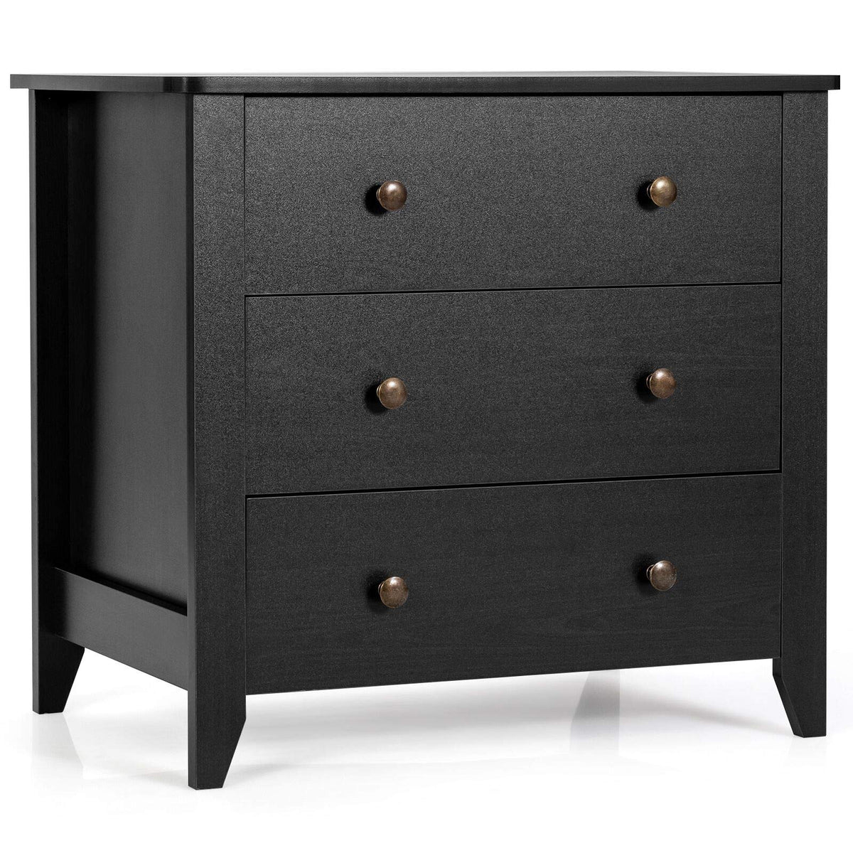 Goflame Modern Simple Dresser 3-Drawers Chest with Solid Curved Legs