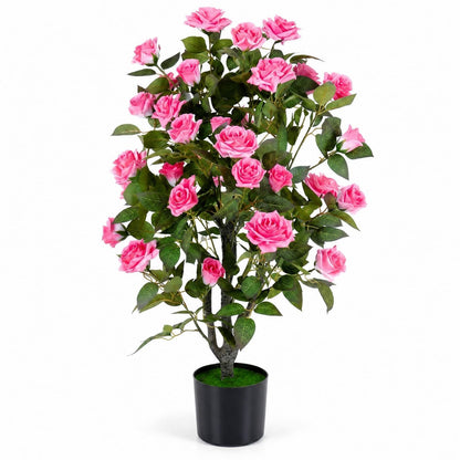 GOFLAME 35.5" Artificial Rose Tree with Pot for Outdoor(1/2)