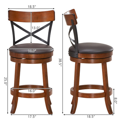 Goflame 25”Height Kitchen Counter Bar Stools for Kitchen Island, Pub, and Restaurant