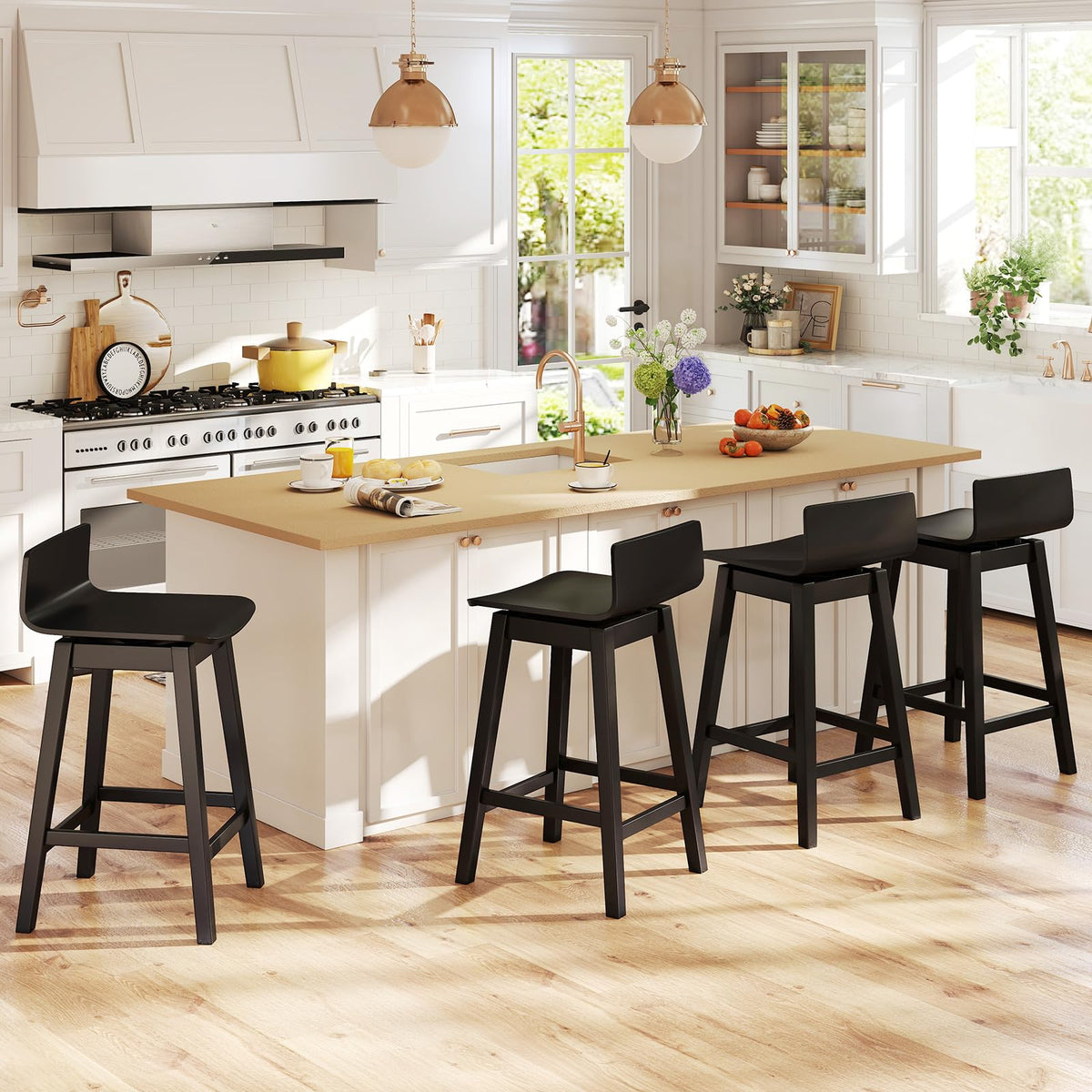Goflame 24.5" Swivel Bar Stools Set of 2/4