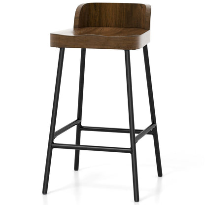 Goflame 24.5'' Bar Stool, Counter Height Bar Stools with Low Back & Footrest