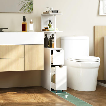 Goflame Slim Storage Cabinet Narrow Freestanding Bathroom Organizer