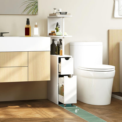 Goflame Slim Storage Cabinet Narrow Freestanding Bathroom Organizer