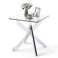 Goflame Glass Side Table Square Sofa Couch End Table